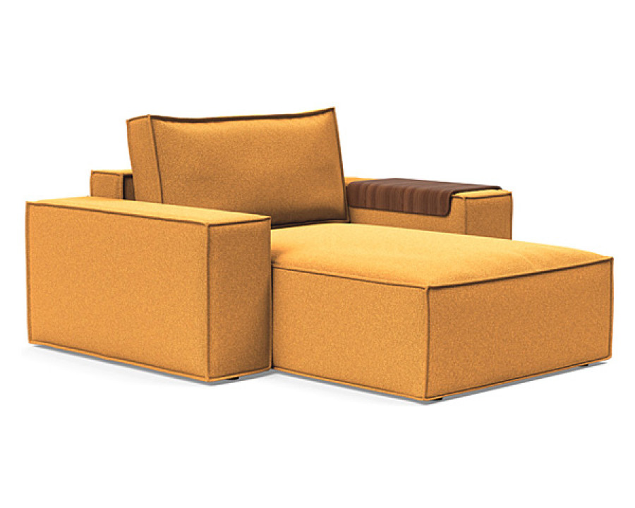 Innovation Living Newilla Lounger Chair with Wide Arms - 536 Bouclé Ochre