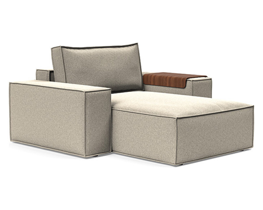 Innovation Living Newilla Lounger Chair with Wide Arms - 539 Bouclé Beige