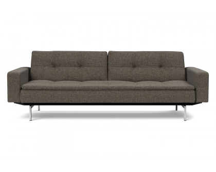 Innovation Living Dublexo Stainless Steel Sofa Bed with Arms - 216 Flashtex Dark Gray