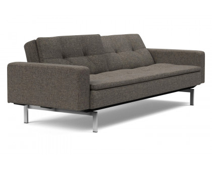 Innovation Living Dublexo Stainless Steel Sofa Bed with Arms - 216 Flashtex Dark Gray