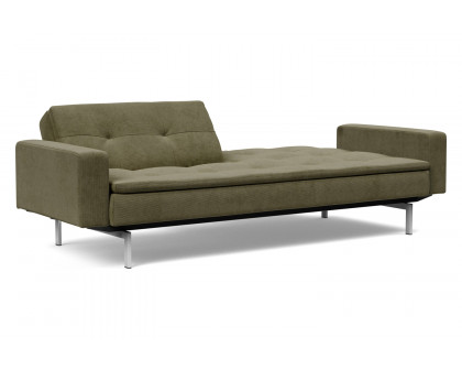 Innovation Living Dublexo Stainless Steel Sofa Bed with Arms - 316 Cordufine Pine Green