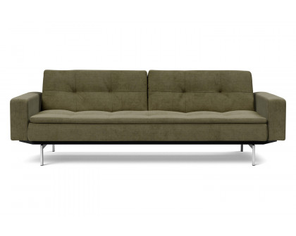 Innovation Living Dublexo Stainless Steel Sofa Bed with Arms - 316 Cordufine Pine Green