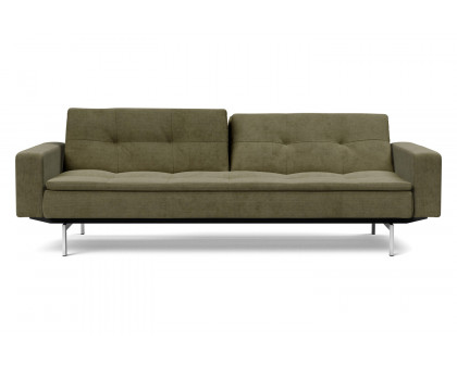 Innovation Living Dublexo Stainless Steel Sofa Bed with Arms - 316 Cordufine Pine Green