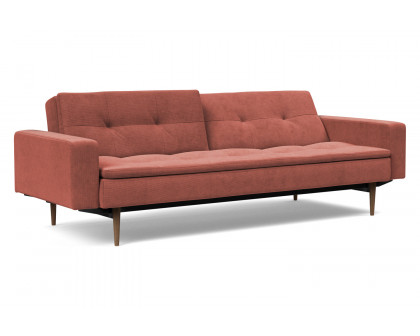 Innovation Living Dublexo Styletto Sofa Bed Dark Wood with Arms - 317 Cordufine Rust