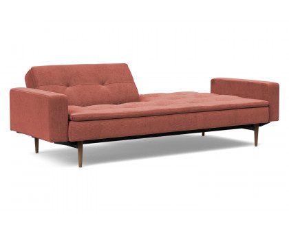 Innovation Living Dublexo Styletto Sofa Bed Dark Wood with Arms - 317 Cordufine Rust