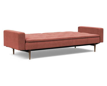 Innovation Living Dublexo Styletto Sofa Bed Dark Wood with Arms - 317 Cordufine Rust