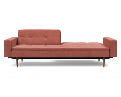 Innovation Living Dublexo Styletto Sofa Bed Dark Wood with Arms - 317 Cordufine Rust