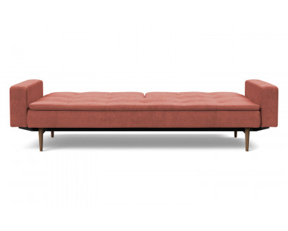 Innovation Living Dublexo Styletto Sofa Bed Dark Wood with Arms - 317 Cordufine Rust