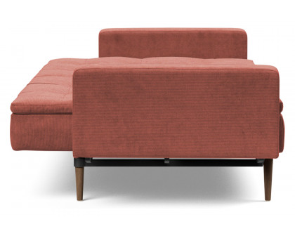 Innovation Living Dublexo Styletto Sofa Bed Dark Wood with Arms - 317 Cordufine Rust