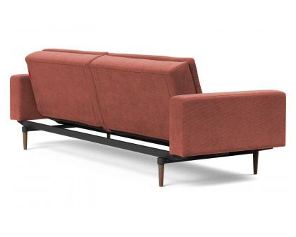 Innovation Living Dublexo Styletto Sofa Bed Dark Wood with Arms - 317 Cordufine Rust