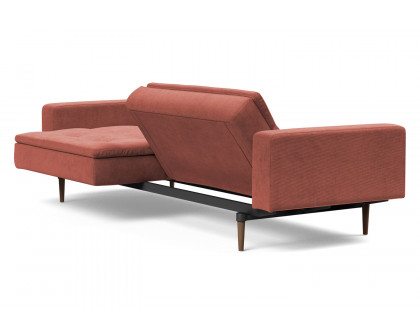 Innovation Living Dublexo Styletto Sofa Bed Dark Wood with Arms - 317 Cordufine Rust