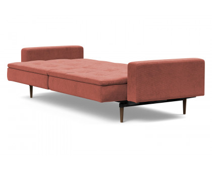 Innovation Living Dublexo Styletto Sofa Bed Dark Wood with Arms - 317 Cordufine Rust