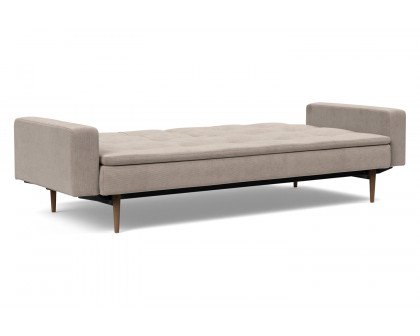 Innovation Living Dublexo Styletto Sofa Bed Dark Wood with Arms - 318 Cordufine Beige