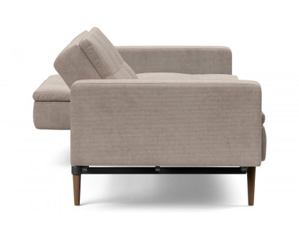 Innovation Living Dublexo Styletto Sofa Bed Dark Wood with Arms - 318 Cordufine Beige