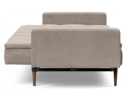 Innovation Living Dublexo Styletto Sofa Bed Dark Wood with Arms - 318 Cordufine Beige