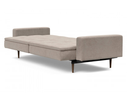 Innovation Living Dublexo Styletto Sofa Bed Dark Wood with Arms - 318 Cordufine Beige