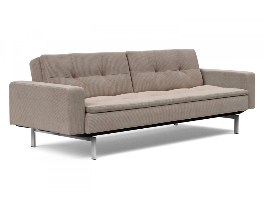 Innovation Living Dublexo Stainless Steel Sofa Bed with Arms - 318 Cordufine Beige