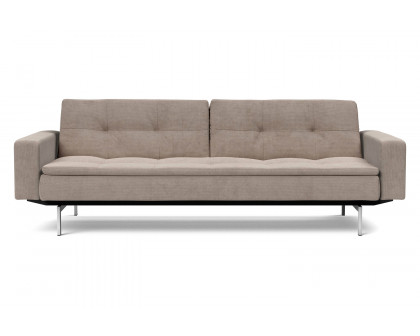 Innovation Living Dublexo Stainless Steel Sofa Bed with Arms - 318 Cordufine Beige