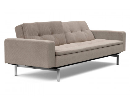 Innovation Living Dublexo Stainless Steel Sofa Bed with Arms - 318 Cordufine Beige