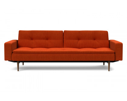 Innovation Living Dublexo Styletto Sofa Bed Dark Wood with Arms - 506 Elegance Paprika