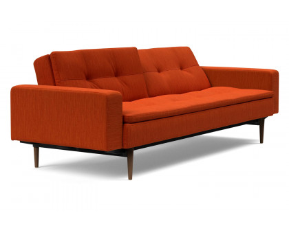 Innovation Living Dublexo Styletto Sofa Bed Dark Wood with Arms - 506 Elegance Paprika