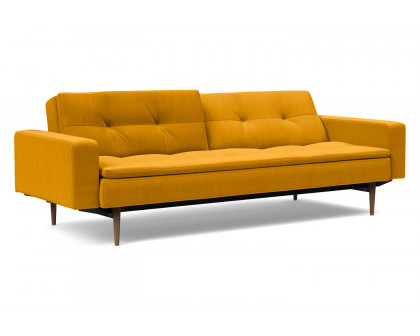 Innovation Living Dublexo Styletto Sofa Bed Dark Wood with Arms - 507 Elegance Burned Curry