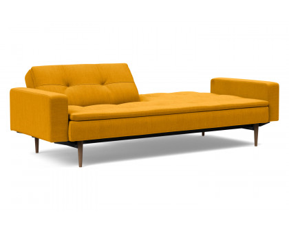 Innovation Living Dublexo Styletto Sofa Bed Dark Wood with Arms - 507 Elegance Burned Curry