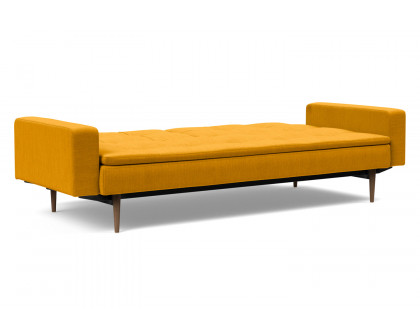 Innovation Living Dublexo Styletto Sofa Bed Dark Wood with Arms - 507 Elegance Burned Curry