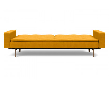 Innovation Living Dublexo Styletto Sofa Bed Dark Wood with Arms - 507 Elegance Burned Curry