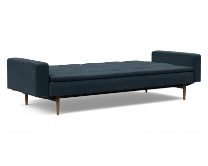 Innovation Living Dublexo Styletto Sofa Bed Dark Wood with Arms - 515 Nist Blue