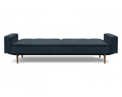 Innovation Living Dublexo Styletto Sofa Bed Dark Wood with Arms - 515 Nist Blue