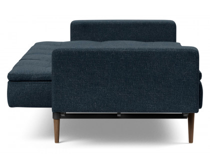 Innovation Living Dublexo Styletto Sofa Bed Dark Wood with Arms - 515 Nist Blue