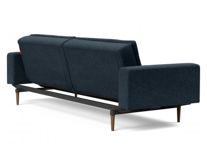 Innovation Living Dublexo Styletto Sofa Bed Dark Wood with Arms - 515 Nist Blue