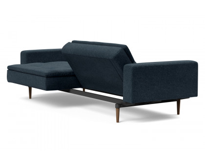 Innovation Living Dublexo Styletto Sofa Bed Dark Wood with Arms - 515 Nist Blue