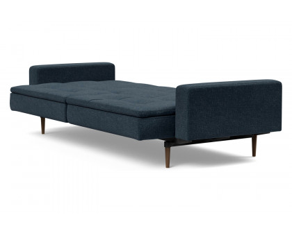 Innovation Living Dublexo Styletto Sofa Bed Dark Wood with Arms - 515 Nist Blue