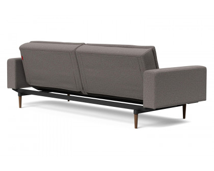 Innovation Living Dublexo Styletto Sofa Bed Dark Wood with Arms - 521 Mixed Dance Gray