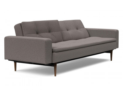 Innovation Living Dublexo Styletto Sofa Bed Dark Wood with Arms - 521 Mixed Dance Gray