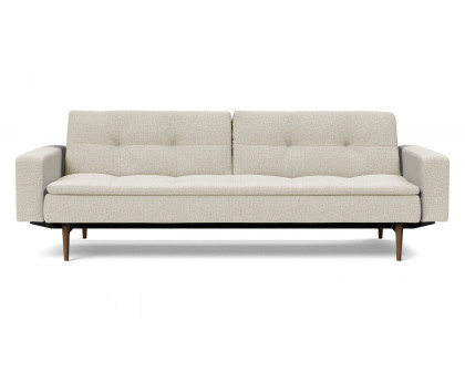 Innovation Living Dublexo Styletto Sofa Bed Dark Wood with Arms - 527 Mixed Dance Natural