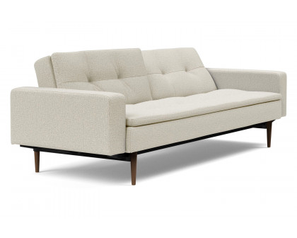 Innovation Living Dublexo Styletto Sofa Bed Dark Wood with Arms - 527 Mixed Dance Natural