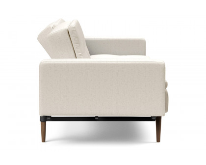 Innovation Living Dublexo Styletto Sofa Bed Dark Wood with Arms - 531 Bouclé Off White