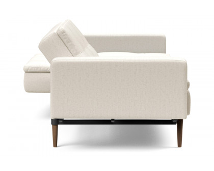 Innovation Living Dublexo Styletto Sofa Bed Dark Wood with Arms - 531 Bouclé Off White