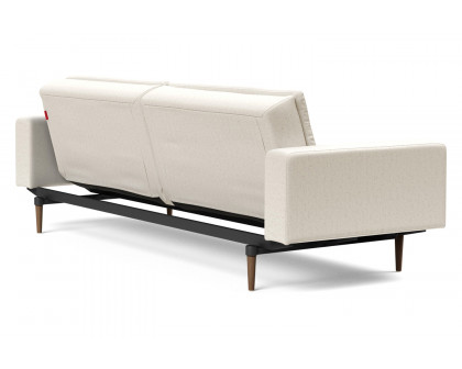 Innovation Living Dublexo Styletto Sofa Bed Dark Wood with Arms - 531 Bouclé Off White