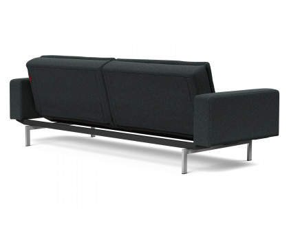 Innovation Living Dublexo Stainless Steel Sofa Bed with Arms - 534 Bouclé Black Raven