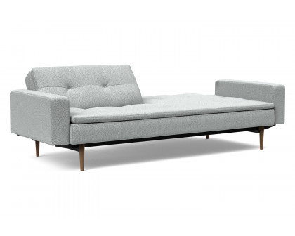 Innovation Living Dublexo Styletto Sofa Bed Dark Wood with Arms - 538 Melange Light Gray