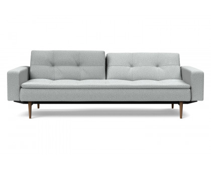 Innovation Living Dublexo Styletto Sofa Bed Dark Wood with Arms - 538 Melange Light Gray