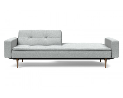 Innovation Living Dublexo Styletto Sofa Bed Dark Wood with Arms - 538 Melange Light Gray