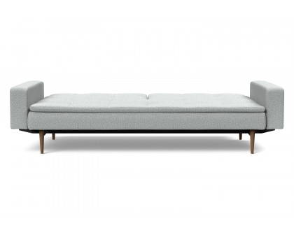 Innovation Living Dublexo Styletto Sofa Bed Dark Wood with Arms - 538 Melange Light Gray