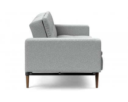 Innovation Living Dublexo Styletto Sofa Bed Dark Wood with Arms - 538 Melange Light Gray