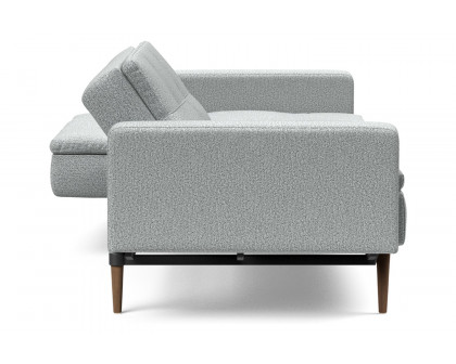 Innovation Living Dublexo Styletto Sofa Bed Dark Wood with Arms - 538 Melange Light Gray