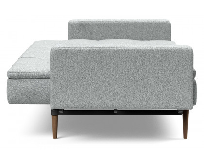 Innovation Living Dublexo Styletto Sofa Bed Dark Wood with Arms - 538 Melange Light Gray